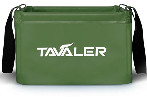 Tavaler Faltschüssel Camping 15L, Faltbare Spülschüssel Camping, Waschschüssel Faltbar Outdoor Camping Spülbecken (Armeegrün, 15L)