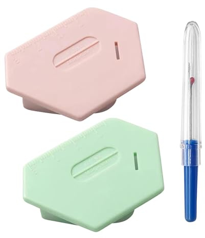 2PCS Magnetic Seam Guide for Sewing Machines,Multifunctional Hemming Tool with Built-in Ripper and Thread Lifter, Plastic Handle Thread Cutting Knife, Universal Sewing Accessories