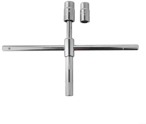 4-Way Lug Wrench for Car Tire Iron - Adjustable Nut Wrench Set with 17/19/21/23mm Sockets, Heavy Duty Alloy Steel, Telescopic Handle, Non-Slip Grip