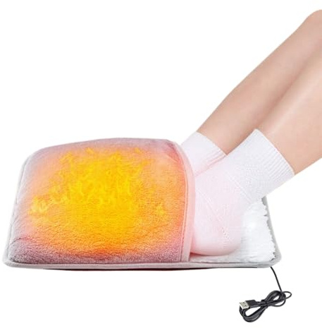 Piastra Riscaldante Per I Piedi - Scaldapiedi USB, Riscaldatore Portatile | Invernali, Riscaldamento Pïedi per Campeggio Casa Ufficio Soggiorno Camera da, Grigio con Cavo USB 120 cm