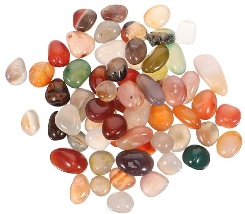 WRITWAA Guijarros Decorativos para Plantas y Peceras, Piedras de Ágata Mezcladas 0.8-1 Cm, Coloridas y Lisas para Jardinería, Macetas y Paisajismo, 1 Paquete de 500 G