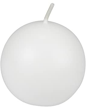 Zest Candle 6-Piece Ball Candles, 3-Inch, White