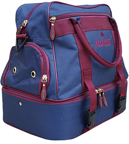 Alnwick Sac de bowling en nylon, Capacité quatre boules de bowling, Pour bowling sur gazon ou en salle, Vert, Navy Blue/Burgundy