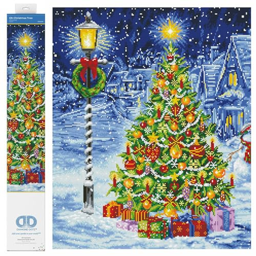 Diamond Dotz DD15-016 Weihnachtsbaum, ca. 67 x 67 cm groß, Diamond Painting, Malen mit Diamanten, funkelndes Bild zum Selbstgestalten, für Kinder und Erwachsene