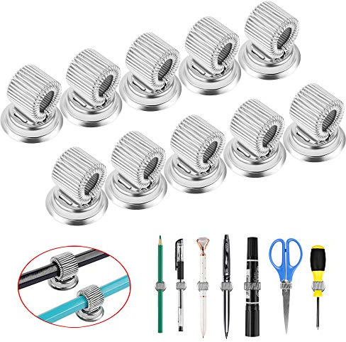 10Pcs Clips de Soporte de Bolígrafo, Portalápices de Acero Inoxidable, Clips Soportes de Pluma, Portalápices Magnético, Clip de Lápices para Oficina Hogar