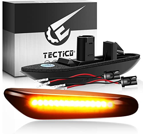TECTICO LED Intermitentes Laterales Dinamicos Amarillo ámbar Coche Luz Intermitentes Compatible con BMW E90 E91 E92 E93 E81 E82 E83 E84 E87 E88 E60 E61 E46 E36, 2 Piezas