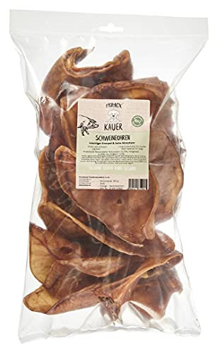PRIMOX Schweineohren 800g | Kausnack für Hunde | Knackiger Knorpel | Hohe Akzeptanz | Monoprotein | 100% natürlich | Langer Kauspaß | Zahnpflege