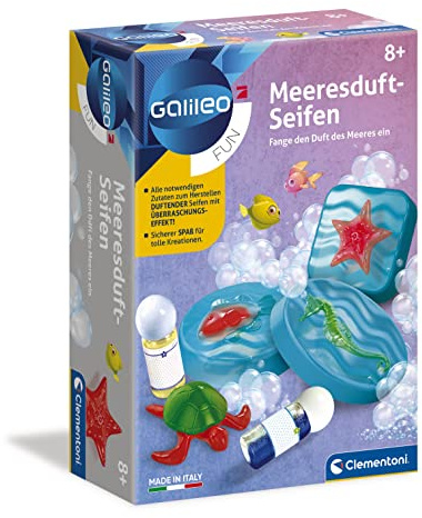 Clementoni 59276 Galileo Fun – Meeresduft-Seifen, spannendes Baukasten-Set zum Herstellen von kreativen Duftseifen, entdecke die Welt der Kosmetik, Spielzeug für Kinder ab 8 Jahren, Mehrfarbig