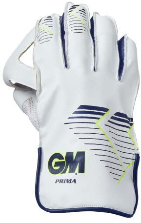 Gunn & Moore GM | Cricket Protective Wicket Keeping Gloves | Prima | Fluro Yellow/Blue | Adult | Ambidextrous | 1 Pair