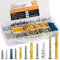 INCLY 510 PCS Plaster Board Wall Plugs and Screws Assortment Kit, 255 Plastic Self Drilling Wall Anchors and 255 Self Tapping Metal Flat Head Screw, 6 Sizes Screw and Plug for Brick Concrete Drywall