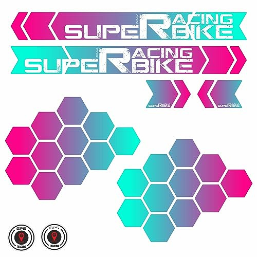 BIKE-label Aufkleber Fahrrad Rahmen 28-teilig XL Sticker Set Roller Super Racing Bike Pink X400059