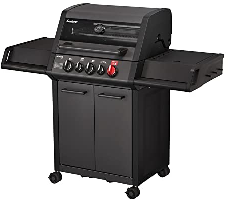 Enders Monroe Pro 3 SIK Turbo Shadow Barbacoa de gas 838133, Steak Turbo Zone, Simple Clean, quemador de infrarrojos, 3 quemadores de acero inoxidable Stepless, carro de barbacoa
