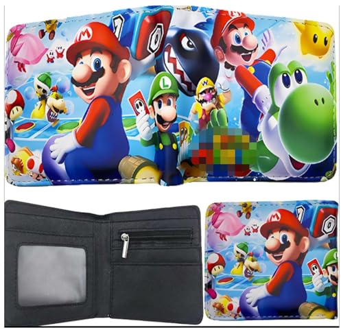 Periferiche di Gioco Portamonete, Cartoon Personaggio Portafoglio in Pelle PU, Cartoni Animati per Bambini, Moda Impermeabile Bifold per Game Fans Ragazzi Adolescenti(Cool)