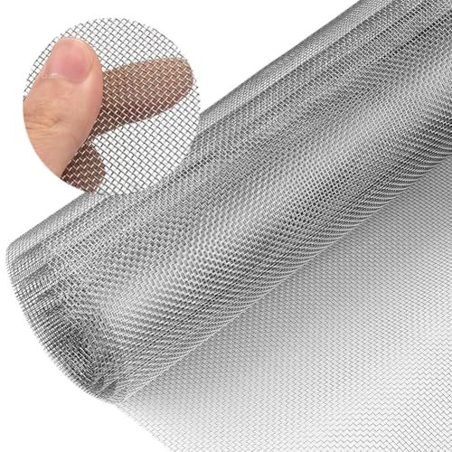 Drahtgitter feinmaschig, 304 Edelstahl Drahtgeflecht 20 Mesh 40 x 248 cm, Maschenweite 1 mm, Drahtstärke 0,25 mm, Volierendraht, Kaninchendraht, Wühlmausgitter, Verhindert Mäuse, Insekten, Schlangen