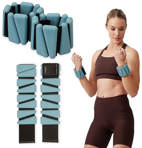 Gaiam Wrist and Ankle Weights, Wearable Bracelet to Strengthen, Tone & Sculpt, Adjustable Ankle Weights for Women & Men for Yoga, Dance, Pilates, Barre, Cardio, Home & Gym Use