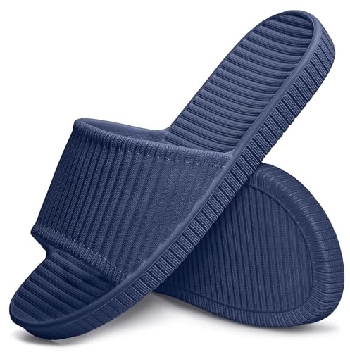 Lily Zone Sliders Pantoufles de douche antidérapantes pour femme - Pour la salle de bain - Pour la plage, la piscine - Séchage rapide - Pour l'intérieur et l'extérieur - Sandales d'été pour femme
