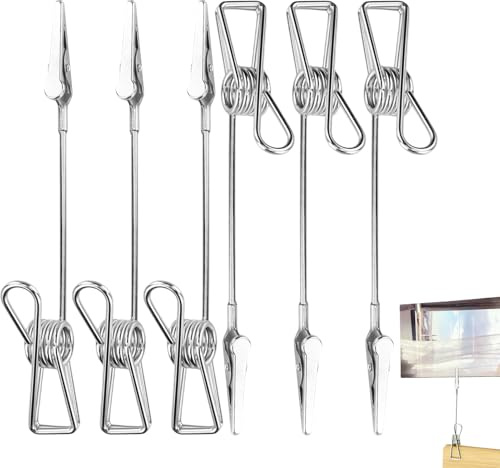 Fotohalter mit Klammern, 6 Stück Fotoständer Metall, Fotoaufsteller, Doppelköpfige Postkartenhalter, Notizhalter, Zettelhalter, Bilderhalter, Foto Halter Geeignet für Büro, Schule, Zuhause
