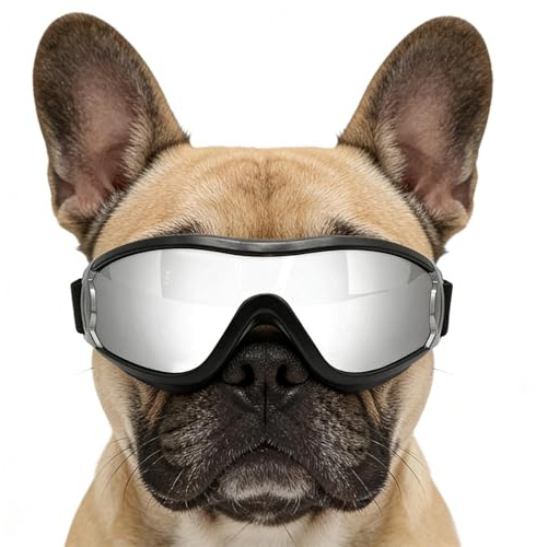 Gafas de Sol Perro - Protección UV, Resistente a Golpes, antiviento, Gafas de Mascota - Gafas - para Perros Pequeños y Medianos, Cachorros, Camping, Senderismo, Hogar, Interior y Exterior