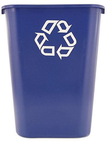 Rubbermaid Commercial Products FG295773BLUE Recyclingbehälter neben Schreibtisch, groß, 39,03 L, Blau
