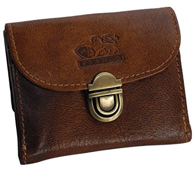 Branco Leder - kleine und sehr feine Mini Leder Damen Geldbörse, Portemonnaie, Ladys Wallet mit Kartenfächern verfügbar - präsentiert von ZMOKA® (Tan)