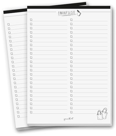 younikat Lot 2 Blocs Notes Liste Courses A5 50 Feuilles - dv909 | Organiseurs préimprimés cuisine sac voiture, papier détachable