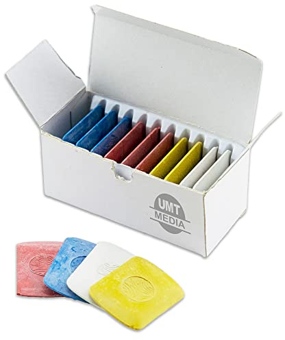 UMTMedia 10 lápices de tiza rectangulares para sastres, para marcas, modistas, color rojo, azul, amarillo y blanco