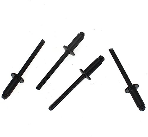 LBTODH 50 Pcs Black Stainless Steel Blind Rivets, 3/16 x 1/2 (4.8x12mm), Core Pulling Rivets, Grip Range 6.3-7.9mm