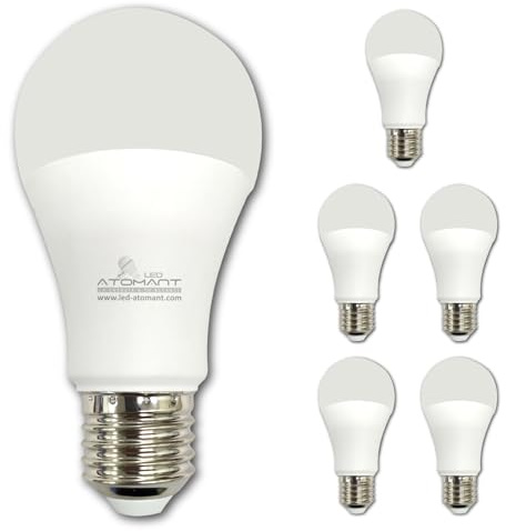 LED ATOMANT 6 Pack A19 LED Bulb 9W 800 Lumens, 5000K Daylight Bright White, 110V E26 Base (60W Incandescent Replacement)