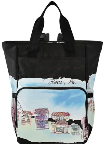 Pappa blöjväska vattentät och snygg babypaket blöjväska för shopping resor saknas Paris-kort, flerfärgad, 1 size, Modern/åtsittande