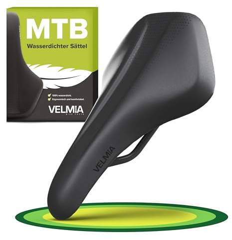 VELMIA Bike Seat 100% Waterproof I Bicycle Seat with Ergonomic Design - Bike Seats for Men and Women - Perfect for Trek Bikes & Peloton I Mountain Bike seat, Bike Saddle