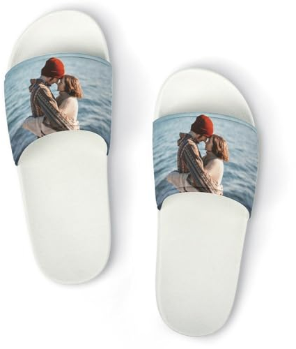 GZYZXP Personalisierte Badelatschen Bedrucken Lassen, Schlappen personalisiert mit Namen Badeschlappen Hausschuhe Strand Sauna Urlaub Slipper, Geschenk zum Geburtstag, Weihnachten, für Unisex