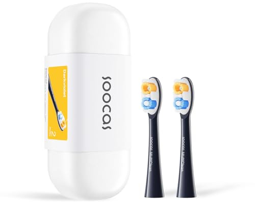 Soocas Multiclean Classic Clean Electric Toothbrush Replacement Heads, Compatible with Both NEOS II and NEOS II Ultra, 2 Brush Heads, Medium Bristles, Dark Violet