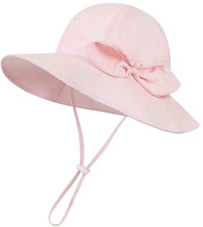 YAMEIZE Baby Sun Hat Boys Girls - Adjustable Wide Brim Toddler Bucket Hat UPF 50+ Sun Protection Hat Beach Holiday Summer Essentials