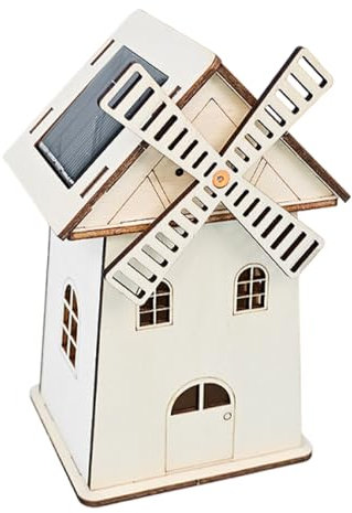 Éolienne à énergie solaire - Kit de bricolage incomplet avec énergie solaire - Décoration rétro - Décoration de table créative - Jouet éducatif pour armoire, salon, maison