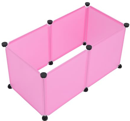 VALICLUD Valla para Mascotas 6 Piezas para Hámster y Conejos Paneles de 35X35 CM Color Rosa sin Puerta Valla de Ejercicio Interior DIY para Animales Pequeños Recinto Color Aleatorio