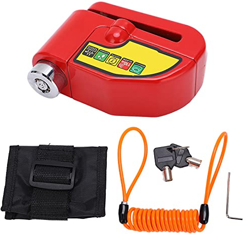 Blocco freno a disco yiziseccu, per biciclette, per auto elettriche, per moto, strumento antifumo, allarme di sicurezza, acciaio impermeabile, blocco ad alta sicurezza, protezione (Disc Blocco freno