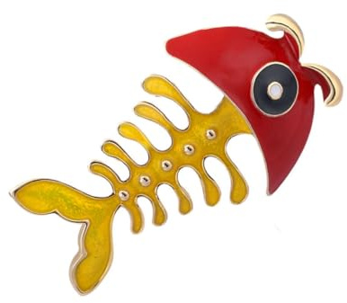 MALUGOGO Broche de Mujer en Aleación Diseño de Espina de Pescado, Adorno Elegante para Ropa en Fiestas y Festivales, Accesorio de Moda para Damas