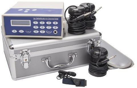 CHI-ENTERPRISE – Ion Cleanser Classic | Hydro-galvanisk terapiapparat i aluminiumväska | Elektrolys-enhet komplett set för fotbad | Höftbälte med infraröd värmeteknik