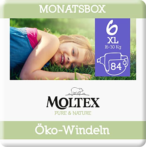 Moltex Pure & Nature Öko Windeln Größe 6 XL (17-28 kg) Monatsbox 84 Bio Windeln