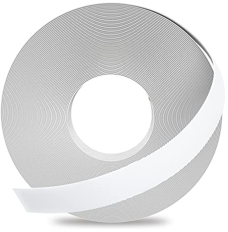 GSCIT Club® Melamine Edge Banding, 19mm x 7.6m White Edge Banding with Hot Melt Adhesive Pre-glued Cabinet Edge Banding Flexible White Veneer Edging for Plywood Furniture Table