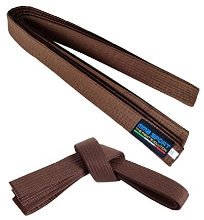 mmasport Cintura Karate Belt Judo Aikido Taekwondo Arti Marziali in Cotone (280 cm, Marrone)