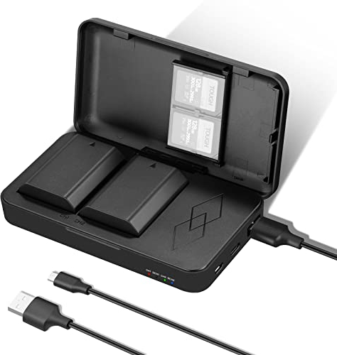 NEEWER Ersatzakku und Ladegerät Set für NP-FZ100, 2 Pack 2280mAh Akkus und USB Dual Kanal Ladegerät, kompatibel mit Sony ZV-E10II, A9III, A7CII, ZV-E1, A7III, A7IV, FX3, FX30, A6700, A7RV und A7SIII