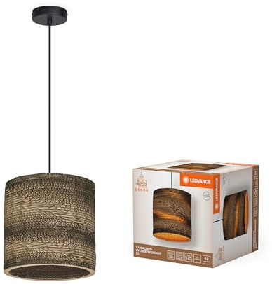 LEDVANCE Decor Cardboard Cylinder taklampa brun av wellpapp, E27, 250 mm | , Ceiling Luminaire, 60.00 Millimetres dia, , 5-Pack