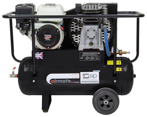 SIP Airmate ISHP6/50 Industrial Petrol Belt-Driven Air Compressor, Powered by Honda™ GP200 196cc, 50L, 150psi / 10.3 Bar 16CFM