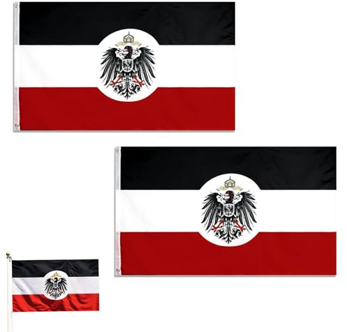 2 Pièces Drapeau Allemagne, Avec Aigle Résistant Aux Intempéries Blanc Allemagne Ancien Colonial Aigle Flag Drapeau Allemand Avec Aigle À Hisser 150 X 90 Cm Adapté Activités De Plein Air