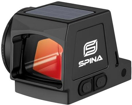 SPINA OPTICS NEX-Solar RMSC Mirino a Punto Rosso - Attivazione a Movimento | mirino ottico Solare per Pistola con 10 Livelli di Luminosità, Mirino Chiuso in Alluminio 7075 Sistema Multi Reticolo