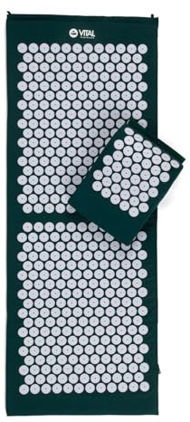 Bodhi Vital, set di tappetini per agopressione XL, tappetino da massaggio e cuscino con custodia, tappetino per fakir per auto-massaggio, tappetino rilassante contro collo e mal di schiena, cuscino
