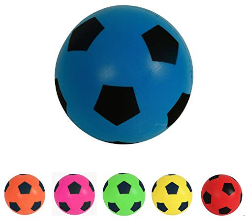HTI Toys & Games Fun Sport Fußball Größe 5 Blau| Indoor/Outdoor Weicher Schaumstoff-Fußball Großer Spaß für Erwachsene und Kinder Jungen & Mädchen