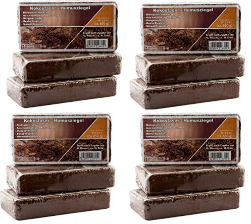 Kokoseinstreu Bodengrund, Terrarienerde für Reptilien - einfach portionierbare Kokoserde - XXL Humusziegel als Terrarium Einstreu Cocoground Kokosgrund Kokoshumus Kokosziegel Kokosfaser Briketts für Terrarien, Bodengrund für Tropenterrarien (108L)