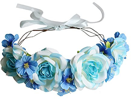 Vivivalue Corona floreale ghirlanda di fiori fascia floreale copricapo aureola festa di nozze foto, 9, 1 Count (Pack of 1)